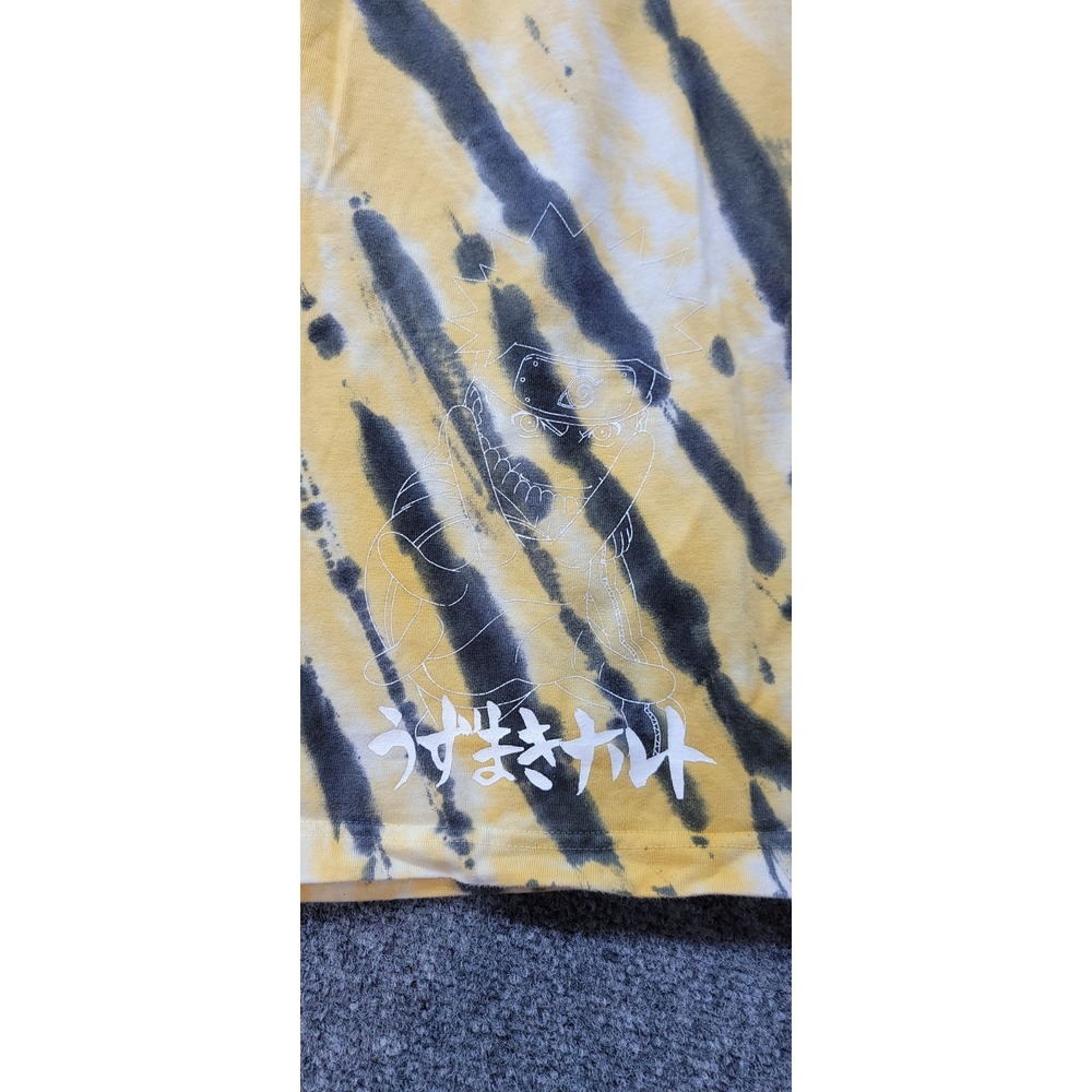 Hypland X Naruto Shippuden Skater Shorts Size Large Yellow Tie Dye Inseam 9" Y2K - Picture 5 of 14